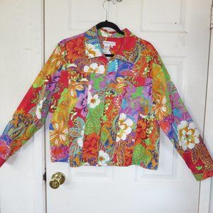 Coldwater Creek Lightweight printed floral jacket